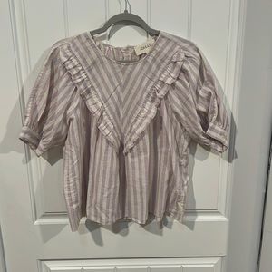 The Great cotton light purple striped blouse